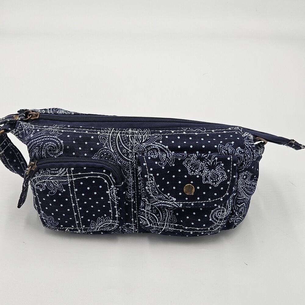 Mossimo Vintage Y2K Navy Paisley Mini Bandana Bag Fairy Grunge Boho Festival